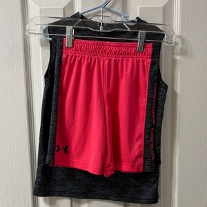 Baseball Under Armour Charcoal and Pinkish/ Coral Set